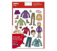 Sacchetto apli di gomet tematico L'armadio - 252 gomets in 12 fogli - adesivo removibile - sviluppato con educatori - adesivo p NEW