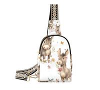 Sacchetto bianco carino asino alla moda per ragazze moda marsupio per gli uomini per escursioni, Carino asino bianco, 1 size