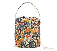 Sacchetto colorato del filato di arte popolare del fiore con il portatile del filato per l'organizzatore del filato degli strumenti dell'uncinetto