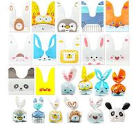 Sacchetto Coniglietto Confetti Borsa di Regalo 120 Pezzi Sacchetti Compleanno,Sacchetti di Caramella Animali Forma Orecchio Borsa Sacchetti Biscotto per Natale/Nozze/Festa Compleanno