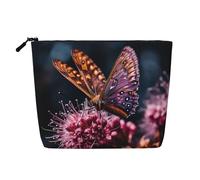 Sacchetto cosmetico della borsa di trucco della stampa della farfalla del fiore di colore del fumetto per le donne di grande capacità di viaggio sacchetto