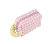 Sacchetto cosmetico delle donne casuali di grande capacità di viaggio all'aperto borse di immagazzinaggio del tessuto molle semplice plaid signore trucco borsa pochette