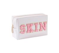 Sacchetto cosmetico di grande capacità della borsa del trucco della chiusura lampo della borsa dei capelli con le toppe del sacchetto dell'organizzatore del trucco per le donne cosmetico, B, Taglia