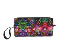 Sacchetto cosmetico portatile con stampa di stelle arcobaleno colorate, custodia da viaggio, borsa organizer con cerniera per accesso rapido