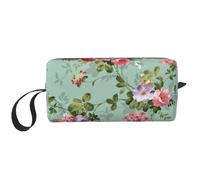 Sacchetto cosmetico portatile con stampa floreale, custodia da viaggio, borsa organizer con cerniera per accesso rapido