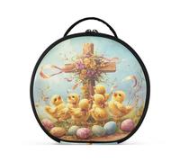 Sacchetto cosmetico rotondo Viaggio Treno Caso Organizzatore Borsa Portatile Trucco Spazzole Da Toeletta Accessori Gioielli Croce Pulcino Pasqua, Croce pulcino Pasqua, Taglia unica, Beauty Case