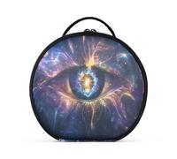 Sacchetto cosmetico rotondo Viaggio Trucco Treno Caso Organizzatore Borsa Portatile Trucco Spazzole Da Toeletta Accessori Gioielli Occhi nella Galassia, Occhi nella galassia, Taglia unica, Beauty Case