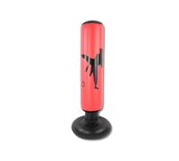 Sacchetto da Boxe Gonfiabile - Sacco da Boxe a Terra Pieghevole e Salvaspazio per Allenamento Indoor e Outdoor + Materiale PVC Ecologico e Spesso Antiperdita + Accessorio per F (Rosso)