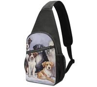Sacchetto Del Messaggero Unisex Borsa A Tracolla Per Viaggi, Lavoro, Ciclismo Winter Dogs Christmas Day Print Sportivo Zaini A Tracolla