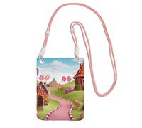 Sacchetto del sacchetto del manicotto del telefono cellulare per le donne, borsa del portafoglio della borsa del telefono cellulare con tracolla rosa Candy bella borsa da viaggio terra