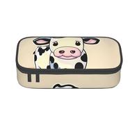 Sacchetto del sacchetto della matita della stampa della mucca del latte del fumetto,Desigh portatile,Borsa di trucco di viaggio delle donne, borsa, Nero , Taglia unica, Astuccio per trucchi