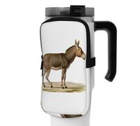 Sacchetto della bottiglia di acqua carino asino impermeabile bere Tumbler Pouch con scomparto con cerniera palestra bottiglia d'acqua borsa accessori per uomini donne, Nero , S