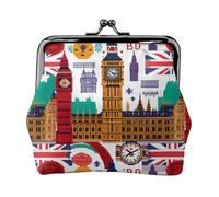 Sacchetto della moneta della serratura del bacio delle donne della stampa del giornale della scuola, mini portafoglio per le carte e il rossetto, borsa compatta morbida