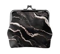 Sacchetto della moneta della serratura del bacio delle donne della stampa del marmo dell'oro rosa nero, mini portafoglio per le carte ed il rossetto, borsa compatta morbida
