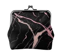 Sacchetto della moneta della serratura del bacio delle donne della stampa del marmo nero della rosa, mini portafoglio per le carte ed il rossetto, borsa compatta molle