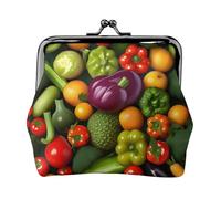 Sacchetto della moneta della serratura del bacio delle donne della stampa della frutta vegetale, mini portafoglio per le carte ed il rossetto, borsa compatta morbida