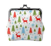 Sacchetto della moneta della serratura del bacio delle donne della stampa di festa di Natale, mini portafoglio per le carte e il rossetto, borsa compatta morbida