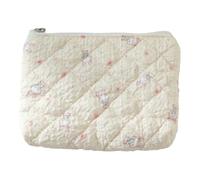 Sacchetto della moneta floreale trapuntato del cotone, piccola borsa di immagazzinaggio con la chiusura lampo e le stampe carine, Coniglio, Coniglio