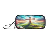 Sacchetto della penna della croce della primavera di Pasqua, grande capacità del sacchetto della matita, sacchetto della matita della chiusura