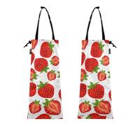 Sacchetto della spazzatura per auto, confezione da 2 sacchetti per la spazzatura per auto, giardino rosso fragola, bidone della spazzatura automatico