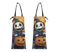Sacchetto della spazzatura per auto, da appendere, riutilizzabile, per camion, confezione da 2, per tutti i santi, Halloween