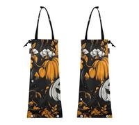 Sacchetto della spazzatura per auto, sacchetto della spazzatura per auto, confezione da 2 lattine per auto, per immondizia, zucca, stampa floreale di Halloween