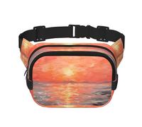 Sacchetto della vita alla moda stampato dell'acquerello del tramonto, borsa del messaggero unisex, borsa della vita di viaggio alla moda