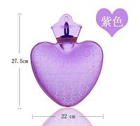 Sacchetto di acqua calda a iniezione di acqua a forma di cuore sacchetto di acqua calda trasparente caldo mano calda scaldapiedi caldo a forma di cuore viola