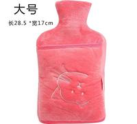 Sacchetto di acqua calda a prova di esplosione in gomma ad iniezione di acqua calda Palace caldo rimovibile e lavabile fodera in peluche tesoro caldo- [Può essere inserito] rosa grande