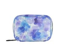 Sacchetto di aiuto del fiore blu dell'acquerello con gli scomparti staccabili conveniente borsa dell'aiuto settimanale dell'organizzatore della pillola