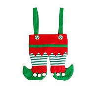 Sacchetto di caramelle di Natale a forma di elfi regalo per bambini Natale vacanze festival decorazione bomboniere tessuto non tessuto grande capacità, Rosso, 30*25*1cm / 11.81*9.84*0.39inch