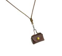Sacchetto di collana in pelle di moda per la protezione degli auricolari e la moneta che possono essere utilizzati quotidianamente per le attività all'aria aperta, Taglia unica, come descritto, come