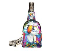 Sacchetto di colore del pollo della pittura della mano alla moda per il pacchetto del fanny nero multiuso della donna per il pacchetto di giorno, Colore del pollo dipinto a mano, 1 size