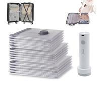 Sacchetto di compressione sottovuoto da viaggio senza fili con pompa, sacchetti di compressione da 12/15/18 pezzi per bagaglio a mano, libera più spazio nella tua valigia (6*s+6*m+6*l)