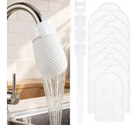 Sacchetto di cotone per filtro rubinetto, componente di uscita dell'acqua | Forma a goccia bianca con superficie fibrosa fine, piano ad anello e struttura a morsetto rialzata