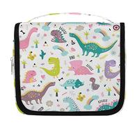 Sacchetto di cultura da viaggio dinosauro Kawaii dinosauro cultura tinta unita articoli da toeletta sospesi, cosmetici, organizzatore trucco, multicolore, taglia unica