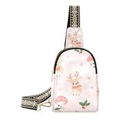 Sacchetto di cuoio del corpo degli uomini del sacchetto dell'imbracatura del fungo del cervo di Natale sveglio del fumetto alla moda per gli uomini per il pacchetto di