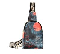 Sacchetto di cuoio del corpo degli uomini della borsa dell'imbracatura del castello dei vampiri gotici alla moda per la donna per il, Castello di vampiri gotico, 1 size