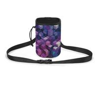 Sacchetto di dolcetti per cani con cubi di colore astratto viola per addestramento per cani da compagnia Borsa da allenamento per cani da compagnia, borsa per addestramento, Cubi di colore astratto