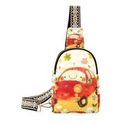 Sacchetto di fionda di modo del pacchetto del fanny del grande sacchetto del fanny del fiore sveglio del fumetto di Doodle, Doodle cartone animato carino auto fiore, 1 size