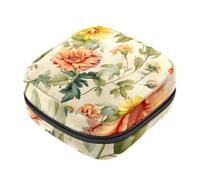 Sacchetto di immagazzinaggio del tovagliolo sanitario,Borsa mestruale,Pianta di girasole floreale colorata,Borse sanitarie per prodotti femminili