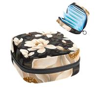 Sacchetto di immagazzinaggio del tovagliolo sanitario sacchetto mestruale della tazza del sacchetto delle ragazze viaggio grande capacità trucco assorbenti organizzatore , fiore bianco magnolie