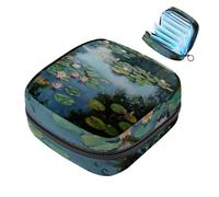 Sacchetto di immagazzinaggio del tovagliolo sanitario sacchetto mestruale della tazza del sacchetto delle ragazze di viaggio grande capacità trucco assorbenti organizzatore , Water Lily Lotus, Colore