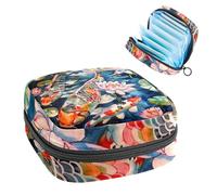 Sacchetto di immagazzinaggio del tovagliolo sanitario sacchetto mestruale della tazza del sacchetto delle ragazze di viaggio grande capacità trucco assorbenti organizzatore , Water Lily Lotus, Colore