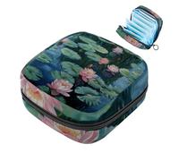 Sacchetto di immagazzinaggio del tovagliolo sanitario sacchetto mestruale della tazza del sacchetto delle ragazze di viaggio grande capacità trucco assorbenti organizzatore , Water Lily Lotus, Colore