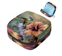 Sacchetto di immagazzinaggio del tovagliolo sanitario sacchetto mestruale della tazza del sacchetto delle ragazze di viaggio grande capacità trucco assorbenti organizzatore , Water Lily Lotus, Colore