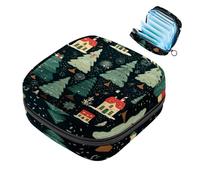 Sacchetto di immagazzinaggio del tovagliolo sanitario sacchetto mestruale della tazza del sacchetto delle ragazze viaggio grande capacità trucco assorbenti organizzatore , Buon Natale modello, Colore