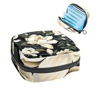 Sacchetto di immagazzinaggio del tovagliolo sanitario sacchetto mestruale della tazza del sacchetto delle ragazze viaggio grande capacità trucco assorbenti organizzatore , fiore bianco magnolie