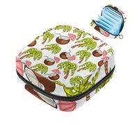 Sacchetto di immagazzinaggio del tovagliolo sanitario sacchetto mestruale della tazza del sacchetto delle ragazze viaggio grande capacità trucco assorbenti organizzatore di assorbenti, tropicale