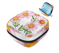 Sacchetto di immagazzinaggio del tovagliolo sanitario sacchetto mestruale della tazza del sacchetto delle ragazze viaggio grande capacità di trucco assorbenti igienici, rosa margherita fioritura